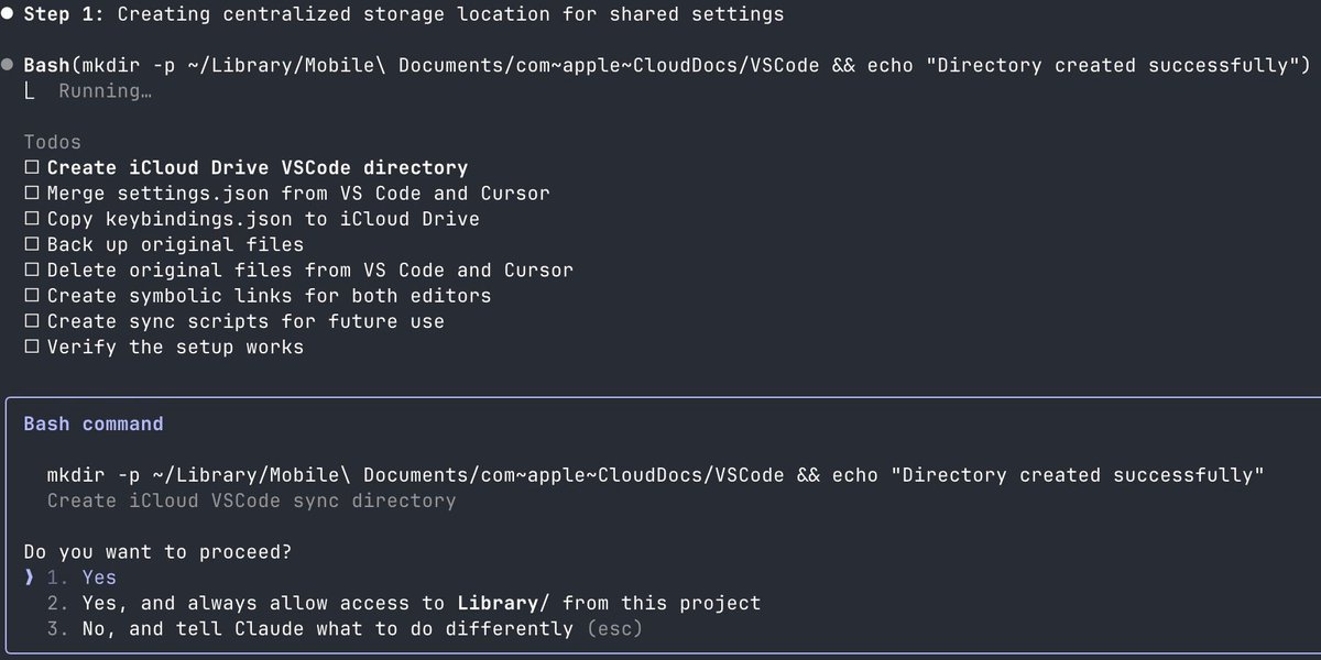 harryworld's tweet photo. Highly recommend the 13+ daily tips from @ethanhuang13 
He made a showcase on syncing settings between Cursor and VSCode today, but I'm too busy to read and set it up.
I then pasted the whole article to Claude Code and ask for help. Done in a few secs. https://t.co/jXPZ9jF6dl