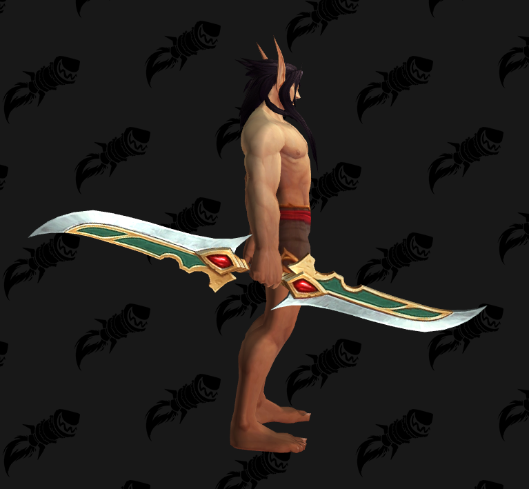 DarkLeafCoven's tweet photo. check out these warglaives! only one of them had this cool fel energy effect tho https://t.co/Zvjys0R090