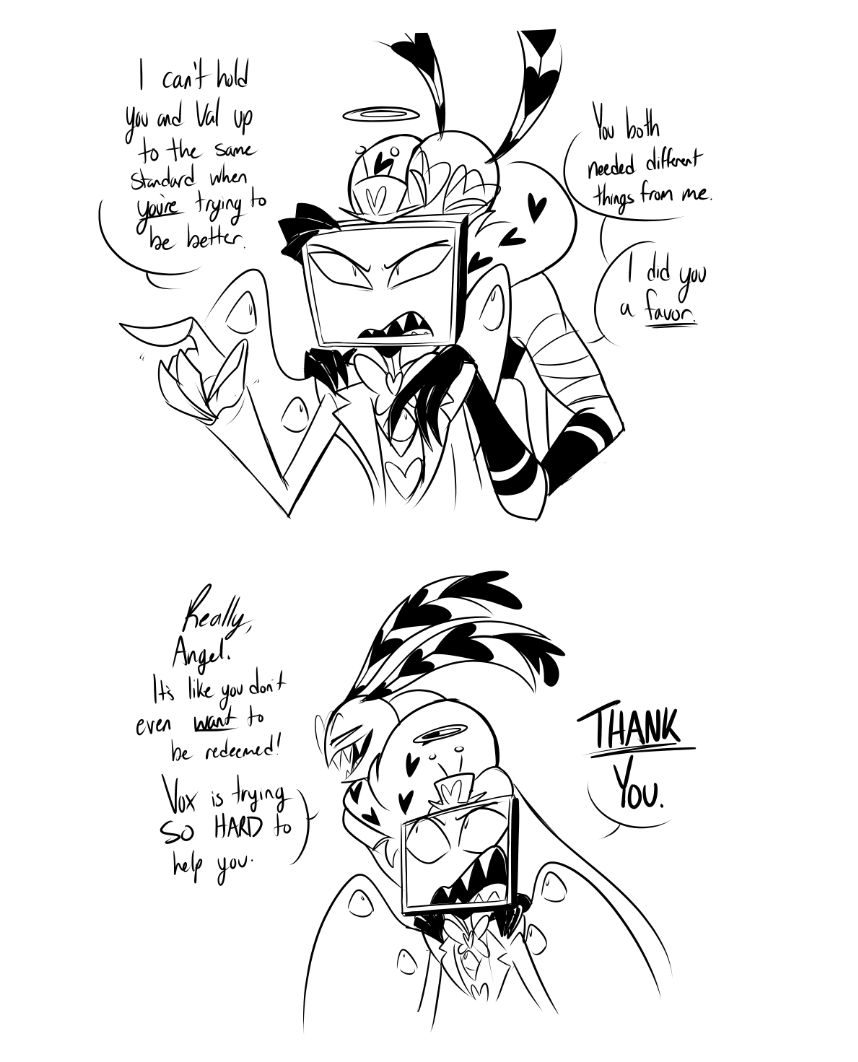 MooMooofDoom's tweet photo. "Different" (part 2)

supportive husbands supporting each other

#HazbinHotelVox #HazbinHotelValentino #AngelDust https://t.co/132A5OZJvS