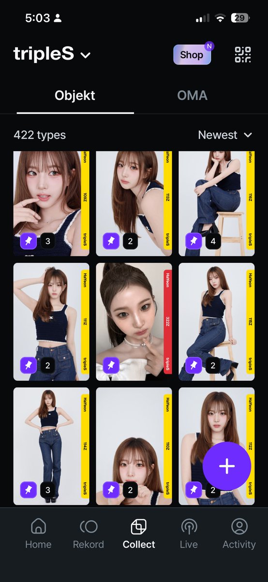 Hayeon selfie grid #tripleS_COSMO_핀꾸챌린지