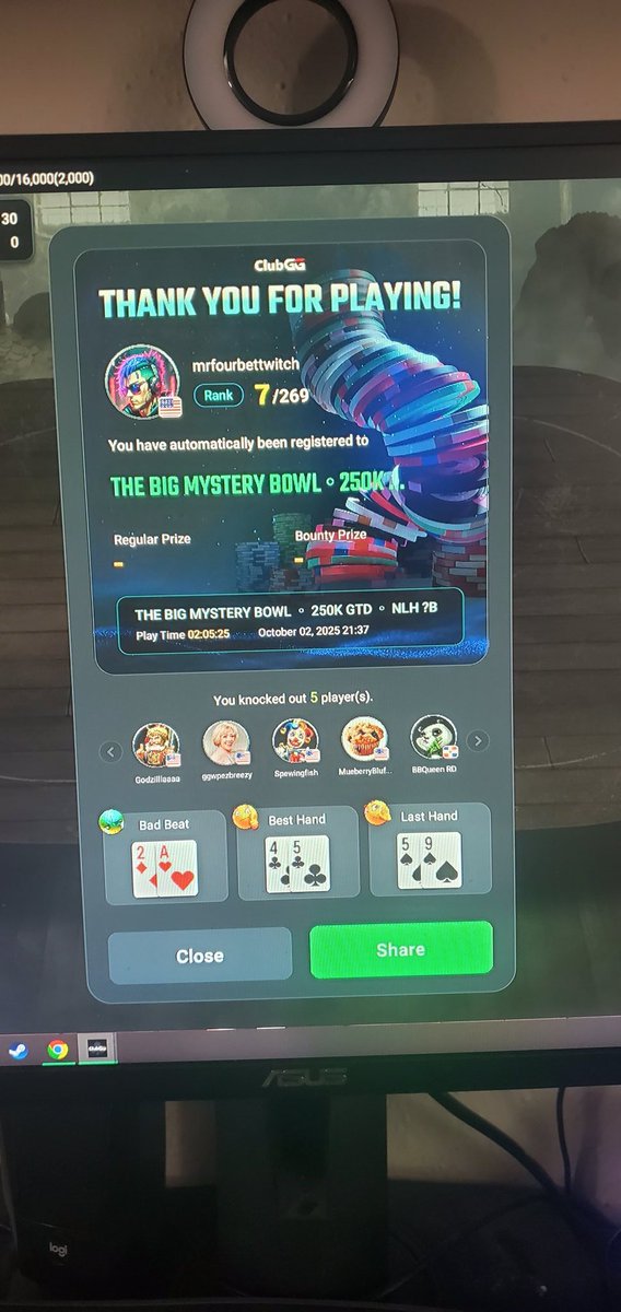 HUGE! 1 bullet and in! Day 2 this Sunday. WE have a solid stack but I may fire 1 more bullet to add to it. All bags combine in this one. $110 $250k mystery!