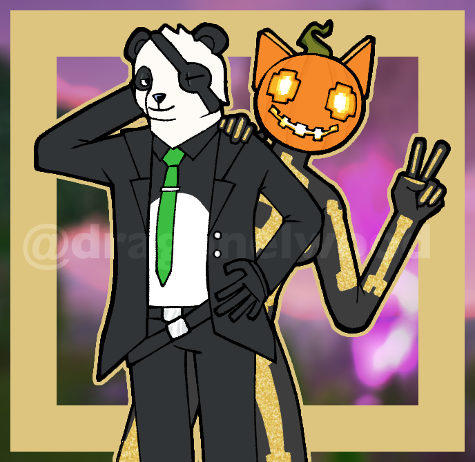 dragonelwood's tweet photo. Pumpkin Patch 💚🐼🎃

#Fortnite #FortniteArt #fortnitemares https://t.co/oDBJbwnBmU