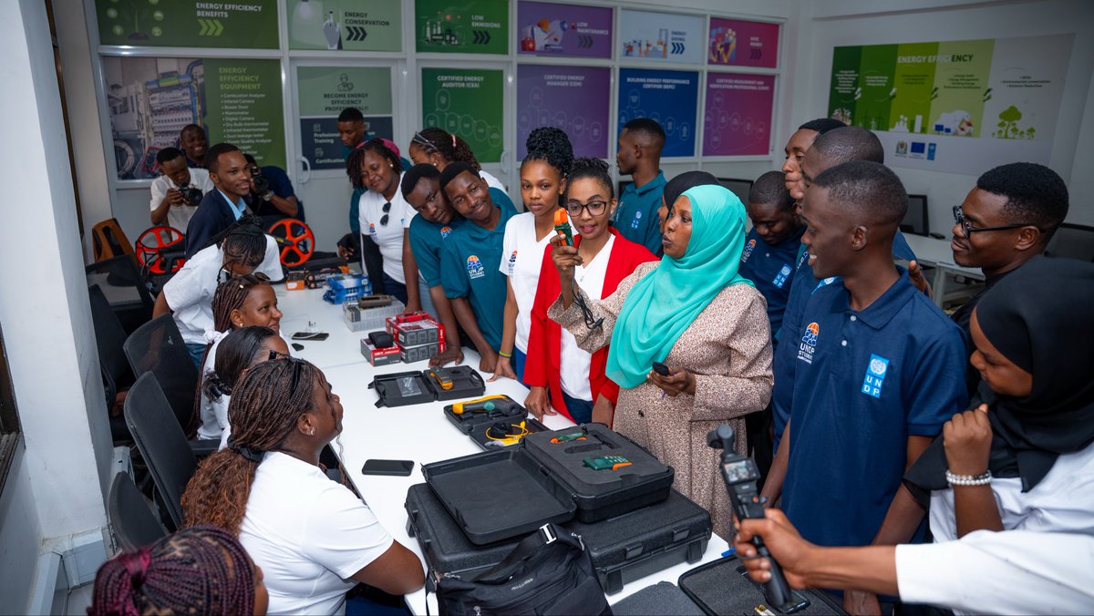 UNDP Student Ambassadors visited the <a href="/EETanzania/">Energy Efficiency TZ🇹🇿</a> Lab at <a href="/dar_dit/">Dar es Salaam Institute of Technology - DIT</a> , supported by <a href="/undptz/">UNDP Tanzania</a>, <a href="/IrlEmbTanzania/">Irish Embassy Dar</a> &amp; <a href="/EUinTZ/">EU in Tanzania</a> . Through this partnership, UNDP has provided 35 scholarships for a Master’s in Sustainable Engineering &amp; certified training for energy auditors.