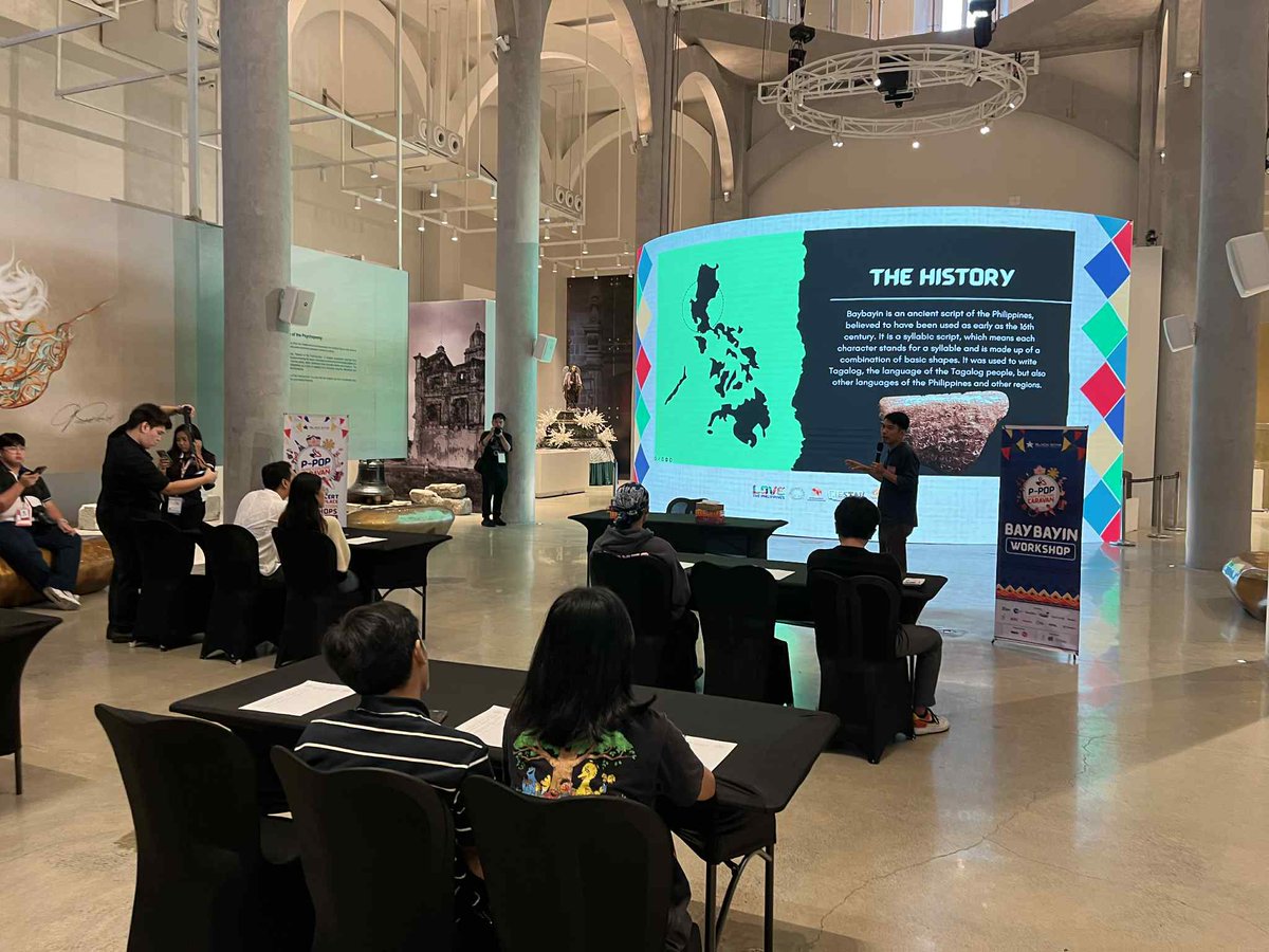 PMCC_2025's tweet image. ✨ NOW HAPPENING ✨

 Baybayin Bhayin workshop by Jaime Hernandez is LIVE! ✍️🔥

Discover the beauty of our ancient script and dive deeper into our heritage through this interactive session. 🇵🇭✨

📍 Centro de Intramuros
#PPOPMusicCultureCaravan #PMCC #PPOPTourismo #Intramuros