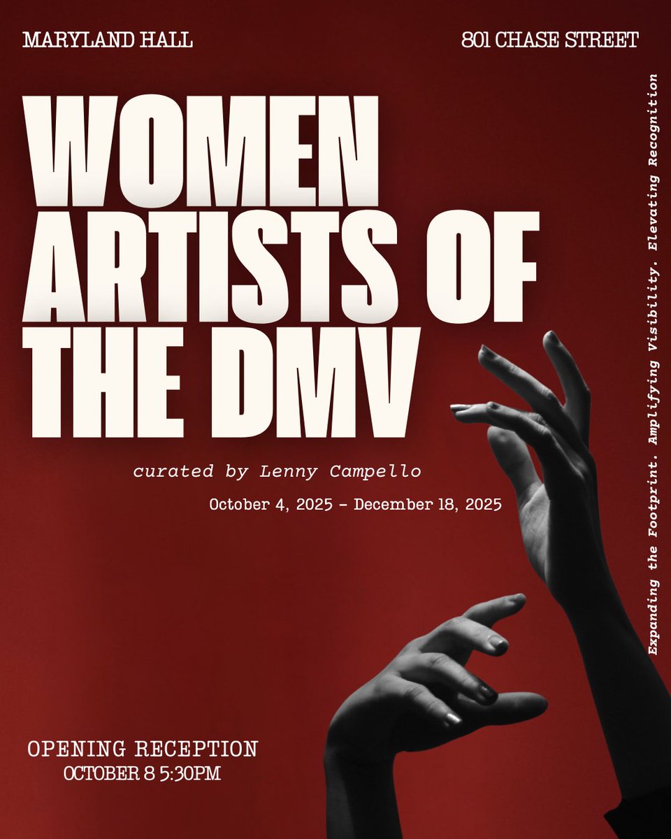 simoneagoussoye's tweet photo. I’m so honored to be a part of the Women Artists of the DMV multi venue exhibit curated by @LennyCampello. This is huge!

My work will be showing at Maryland Hall, an installment of the exhibit opening October 4!! https://t.co/hkZqBJcVMx
