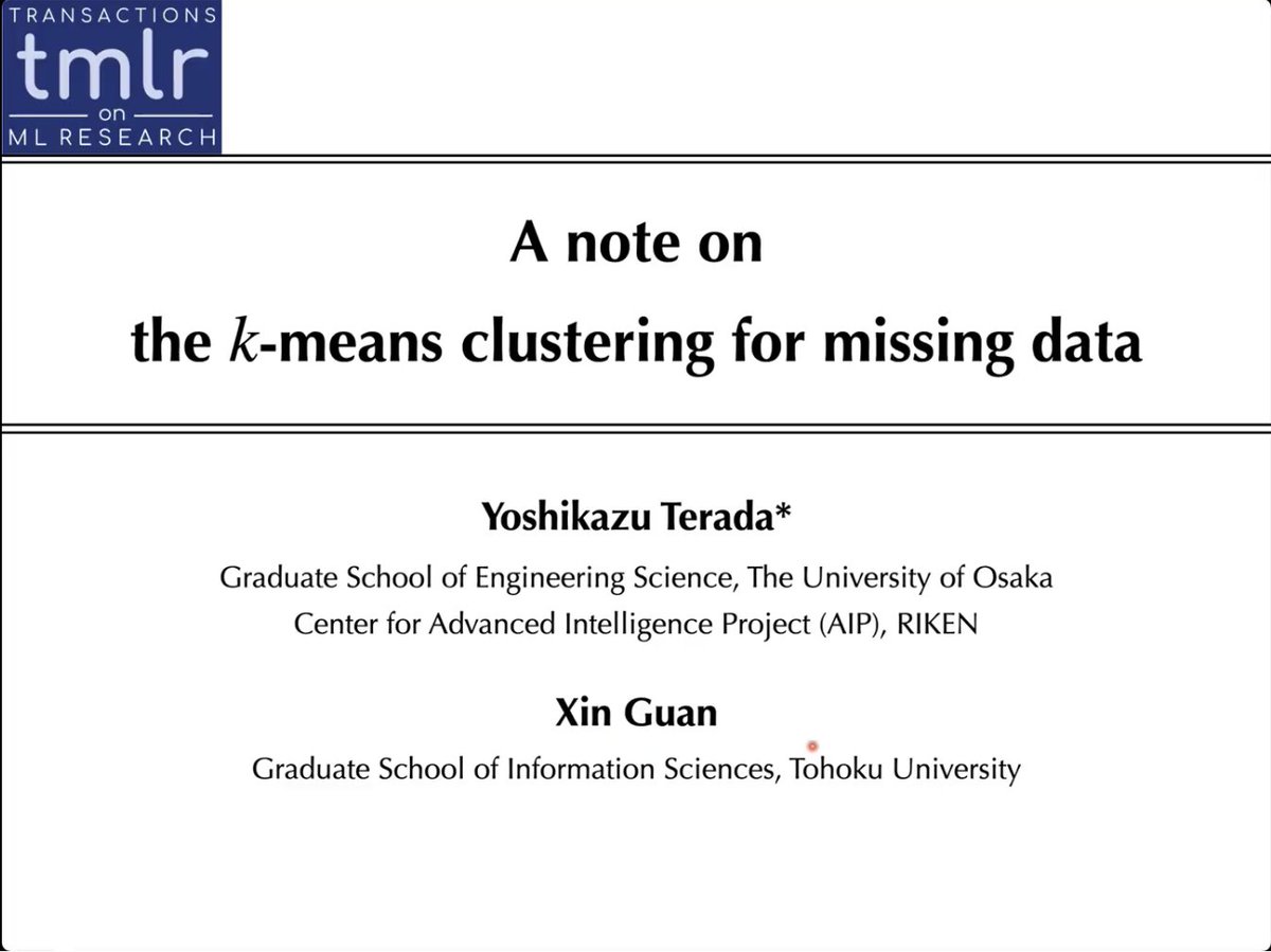 TmlrVideos's tweet image. A note on the $k$-means clustering for missing data
Yoshikazu Terada, Xin Guan
tmlr.infinite-conf.org/paper_pages/pc…
#cluster #clustering #minimized