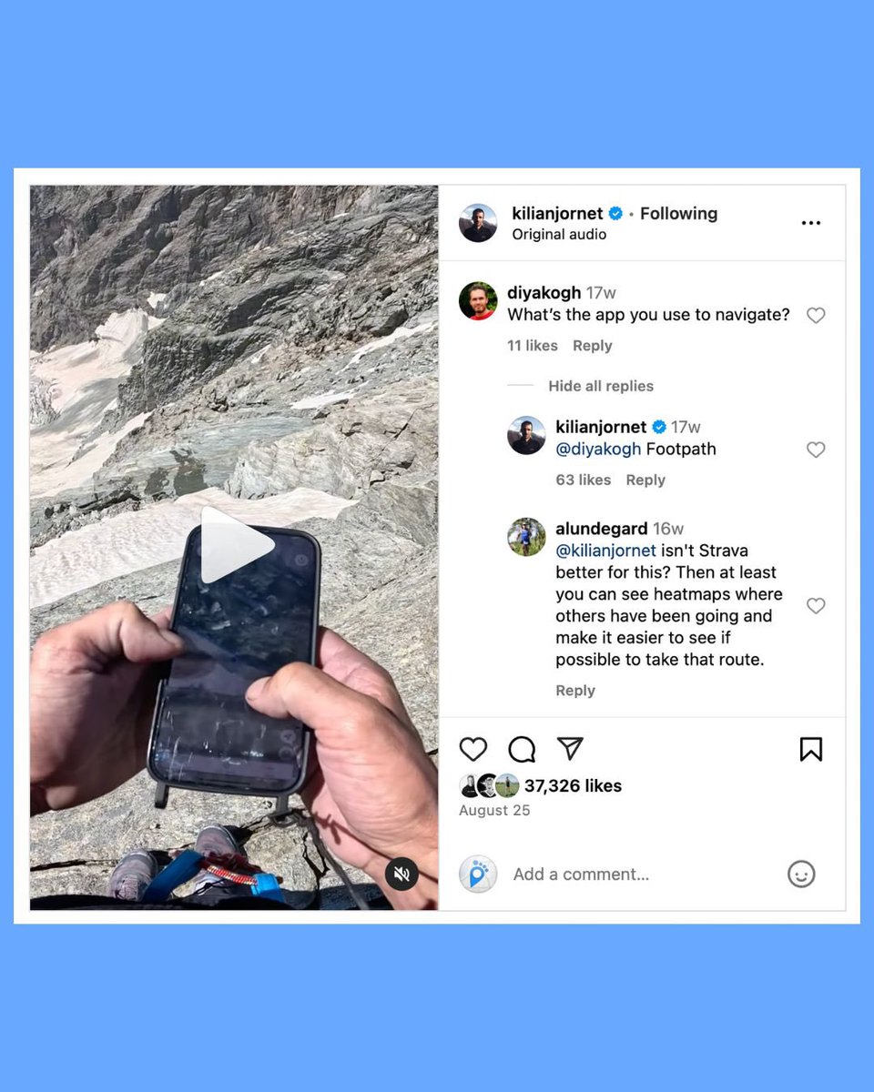 👀 Last year we spotted Kilian Jornet using Footpath for his Alpine Connections project. ⛰️

Now he is back with States of Elevation. So far he has summited 71 fourteeners in just 25 days: 56 in Colorado and 15 in California, with more than 440 hours of combined effort.