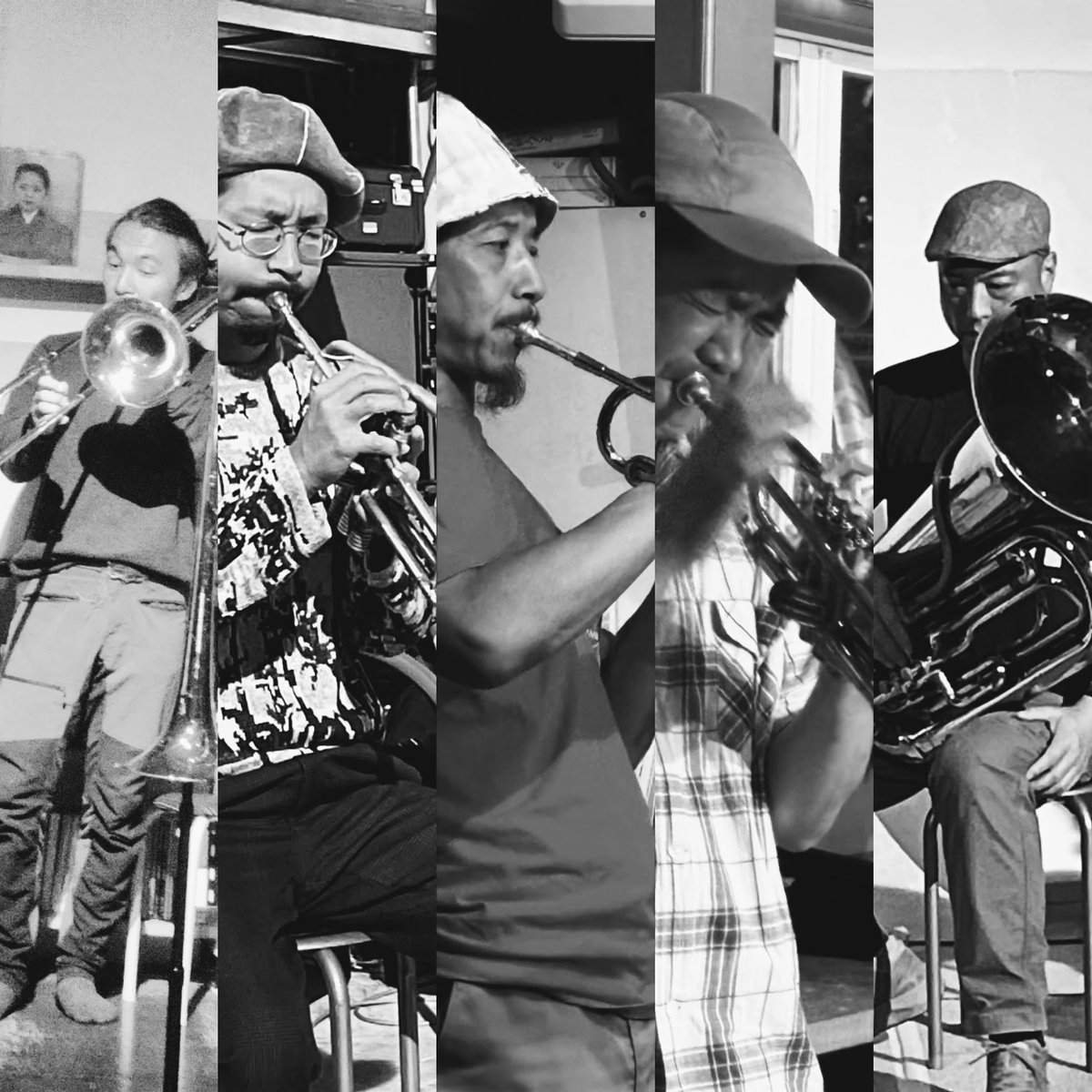 10/10(金)19:00/19:30
【四貫島 PORT】 
shikanjima-port.jp
BRASS ADOPT(ブラス アダプト)
有本羅人 黄啓傑 山本信記 trumpets
米子匡司 trombone 高岡大祐 tuba
自由料金制＋ドリンクオーダー
今年8月に結成ライブを行った高岡大祐発案の純金管ブラスバンドの2回目のライブ。