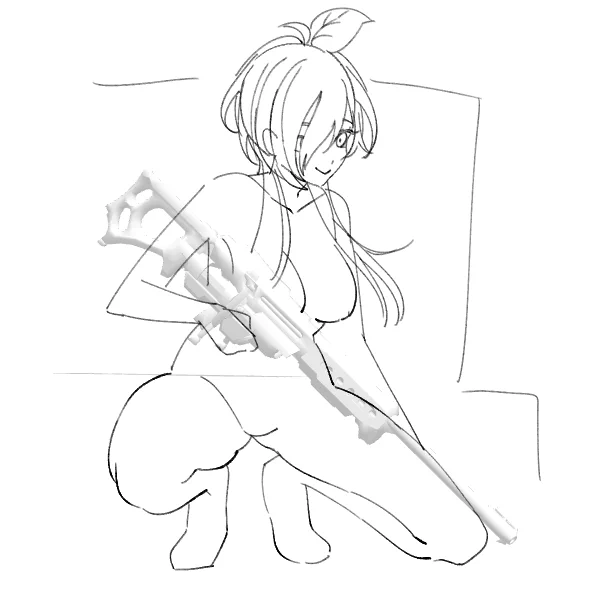 remembering that i drew nikke wao in blanc's standby pose 