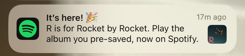Should I live tweet my first listen to the new <a href="/Rockettheband1/">rocket</a> while everyone else is on the new Taylor album?

I’ll get to that one too…