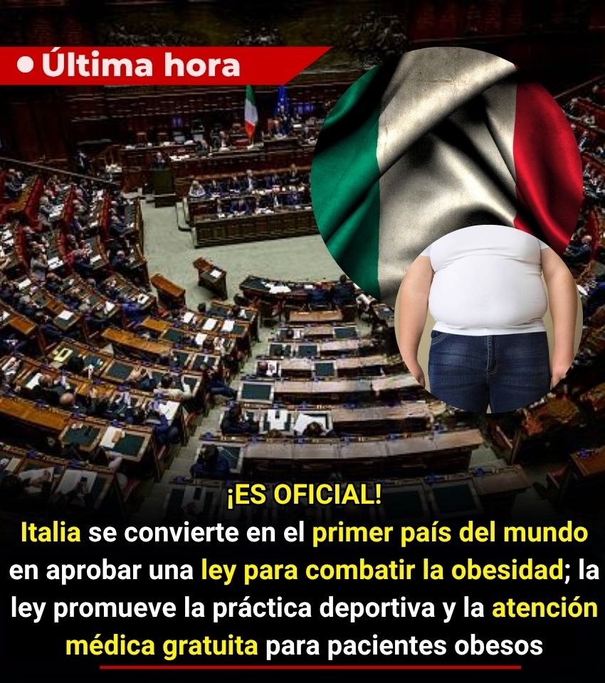 Italia se ha convertido en el primer país del mundo en aprobar una ley que reconoce la obesidad como una "enfermedad crónica, progresiva y recurrente". La legislación incluye un programa nacional de prevención y tratamiento financiado por el Ministerio de Salud con más de 2.7