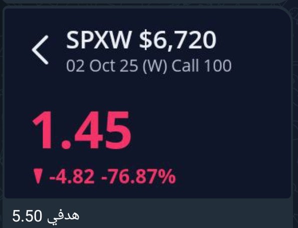 Spx_TRADER_'s tweet photo. https://t.co/fnMsSvm3GN

#الاوبشن  #سباكس #السوق_الامريكي
الدخول: 1.45
الخروج: 5.50
الربح: 4.05
نسبة الربح: %279 تقريبًا ✅

الف مبرووك 💚 https://t.co/V34QpwTv0S