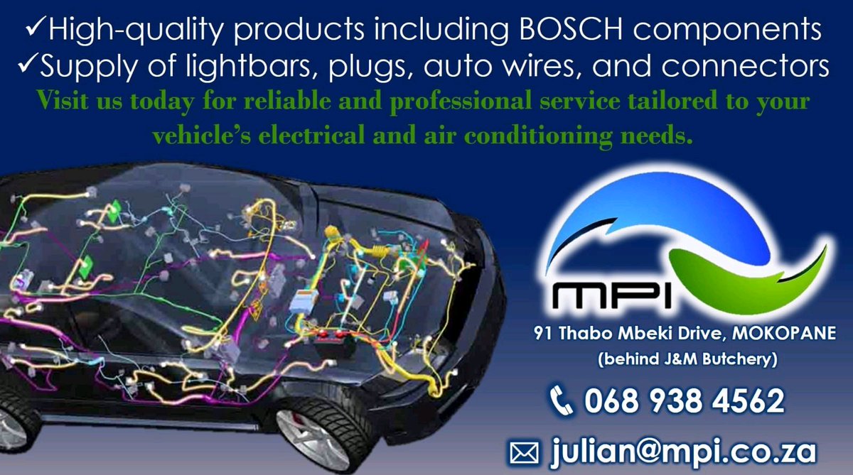 Pages_Potties's tweet image. Your vehicle deserves the best care! 🔧 At MPI, we provide high-quality electrical and air conditioning services tailored to your needs. Drive with confidence! 🚗 #VehicleCare #ElectricalServices #DriveSafe #MPIMokopane