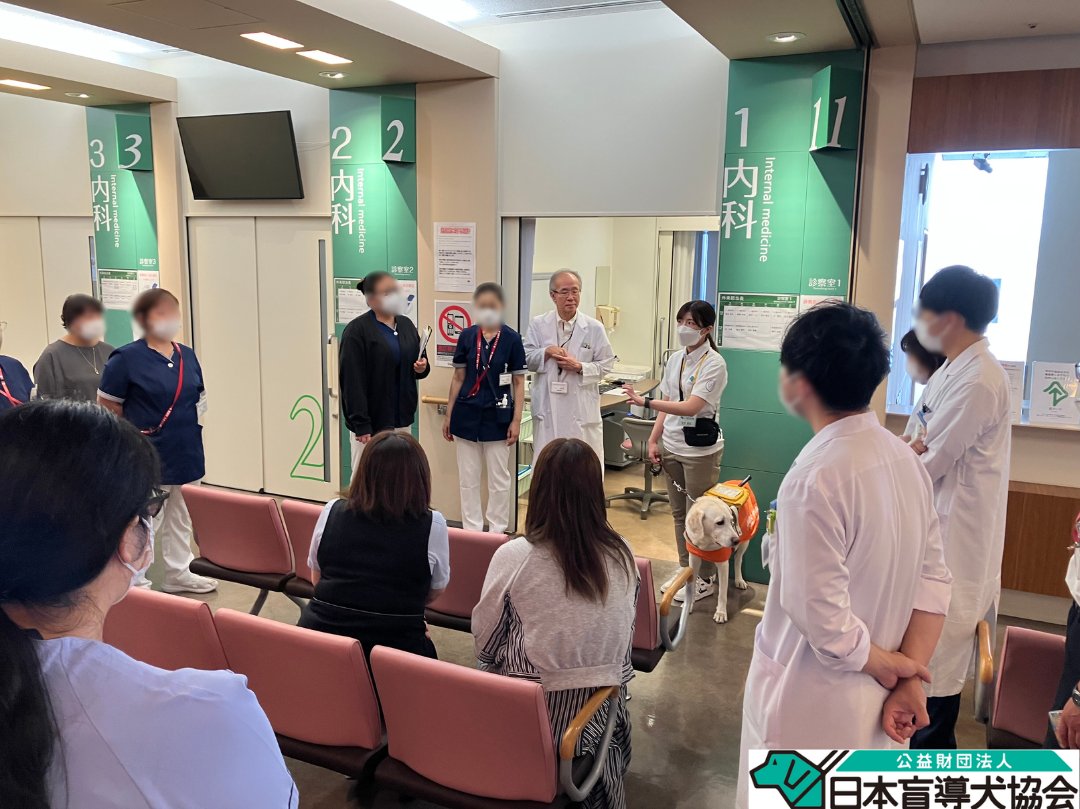 JGDA_GuideDog's tweet image. 【にちもうトピックス】盲導犬ユーザーと病院
通院する際やお見舞いに行く際も、盲導犬も一緒に病院に入ることができます🦮
先日、東京都済生会向島病院様で盲導犬受け入れセミナーを実施!盲導犬ユーザーが来院された際のサポート方法や、…