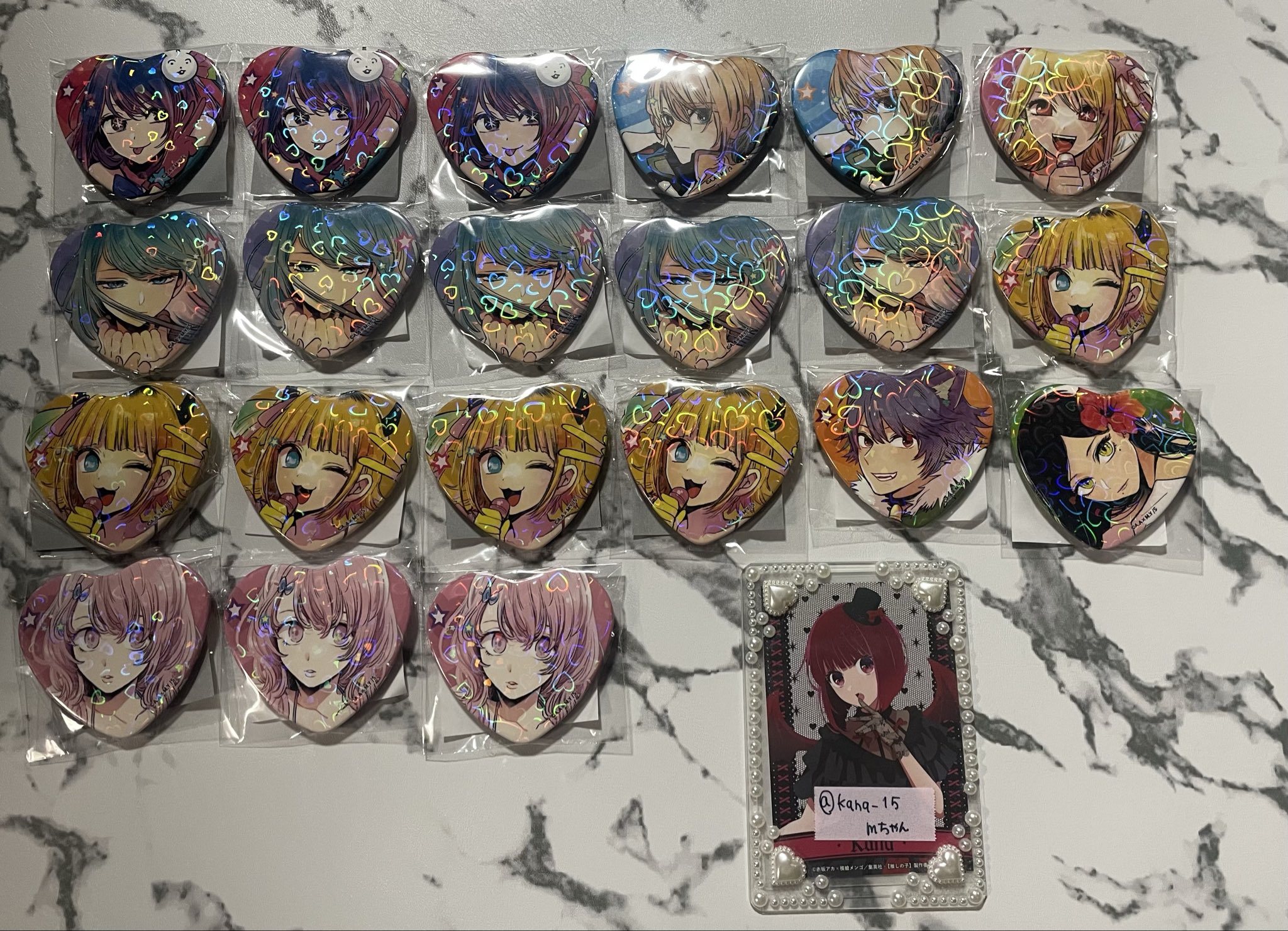 推しの子　ホロ缶バッジ　星型形　苺プロ広報部アイアクアルビーかなあかねMEMちょ sync-onkstr.jpg