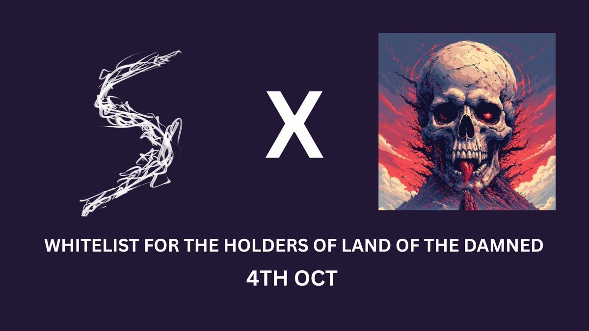 WHITELIST FOR THE HOLDERS OF LAND OF THE DAMNED DONT FORGET TO COLLECT GUYS 
CHECK ELIGIBILITY ON COMMENT! <a href="/Landofdamned/">Land of the Damned</a> #OpenSea