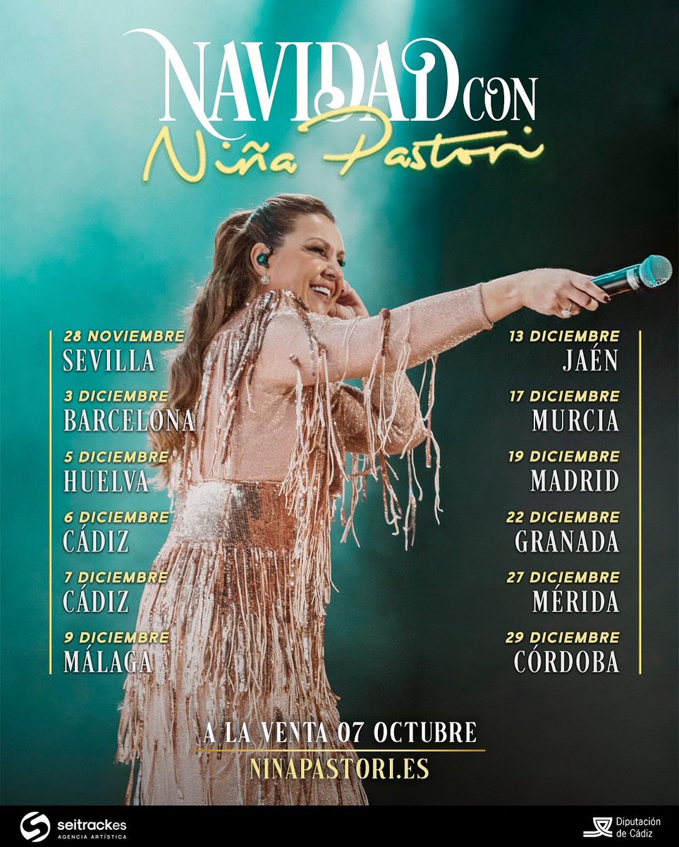 Vuelvo con Palillos y panderos!!🎄😂 Qué feliz me hace anunciaros que nos vemos en Navidad!!

🎟️ Entradas a la venta el 7 de octubre a las 10:00h  

Y Cádiz a la venta miércoles 8 de octubre a las 10:00h en taquilla y online 

Os quiero familia! 💜