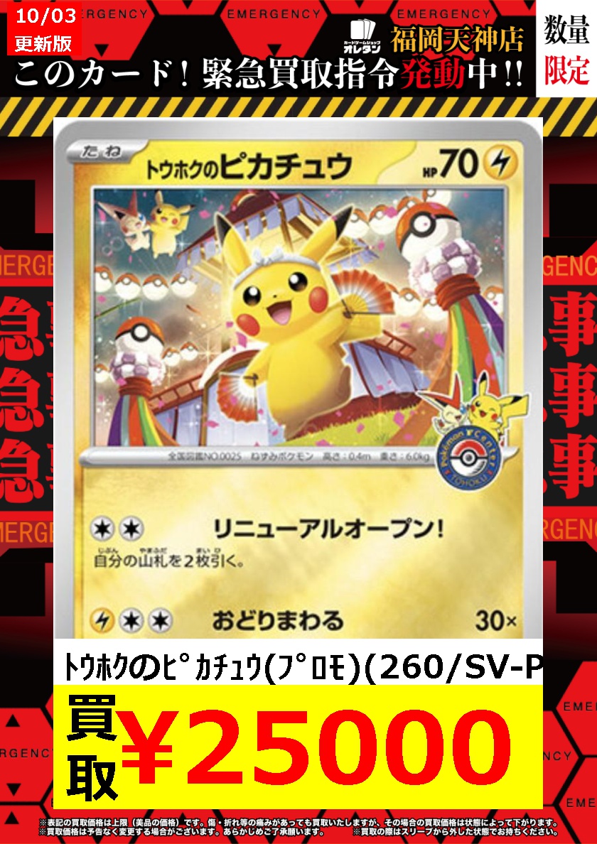 ヒロシマのピカチュウ 70HP ポケモンカード ヒロシマのピカチュウ