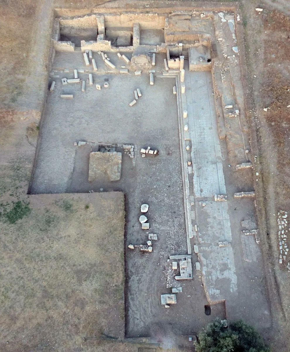 arkeolojihaber's tweet photo. 📍 İzmir'in Torbalı ilçesinde yer alan Metropolis Antik Kenti'ndeki kazılarda, Roma Dönemi'nde 1800 yıllık agora gün yüzüne çıkıyor.

Ege Üniversitesi'nden Kazı Başkan Yardımcısı Dr. Burak Arslan, "Metropolis'te bugüne kadar tespit ettiğimiz en önemli ticaret merkezi olabilir. Kentin güney yamaçlarında, Roma Dönemi genişleme sahasında planlanmış çok büyük bir kompleks. 1381 parsel olarak adlandırdığımız bu kesim yeni kazı alanlarımızdan biri. 2021 yılında bu parselde başladığımız kazılar tüm hızıyla sürüyor. Bu alan muhtemelen Roma İmparatorluk Dönemi'nde ticaret merkezi olarak kullanılan agora binasıydı. Daha önceki yıllarda yapılan kazılarda kuzey taraftaki mozaikli portikoyu (sütunlu galeriler) ortaya çıkarmıştık. Buradaki mozaik döşeme milattan sonra 2'nci yüzyıla tarihleniyor. Bu yıl ise batı taraftaki portikoyu ortaya çıkarıyoruz. İnsanlar, bu portikolar aracılığıyla arka bölümde yer alan dükkanlara erişebiliyordu. O dönem günlük işlerini ve ihtiyaçlarını halledebiliyorlardı. Agoradaki dükkanları ortaya çıkarmaya başladık. Güney yönde de bu dükkanları ortaya çıkarmaya devam edeceğimizi umuyoruz. Muhtemelen MS 5 veya 6'ncı yüzyıla kadar binanın agora işlevi aktif şekilde sürdürülmüş. Sütunlu portikolarda Dor düzeninin uygulandığı bir cephe mimarisi hakim. 1800 yıllık bir yapı olan agoranın muhtemelen bir depremle işlevini yitirmesi söz konusu. Yaptığımız arkeolojik kazılarda sütunların devrilme pozisyonu ve tahribatın boyutuna göre doğal afet izinin varlığını saptayabiliyoruz. Doğrudan portikonun iç bölümlerine doğru devrilmişler. Şu an için bunu bir depremle ilişkilendirmek olası gözüküyor. Bu alanda kazılara devam edeceğiz. Burası arkeolojik anlamda potansiyeli yüksek bir kazı sahası” dedi. Kaynak: AA (30.09.2025)