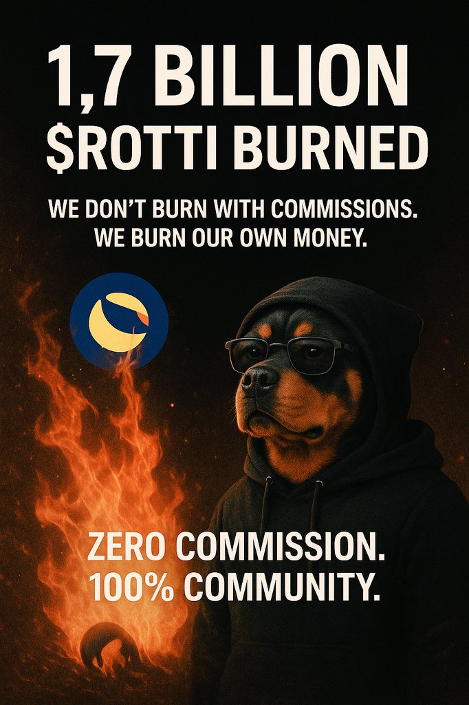 💎

💥 1.7 BILLION #ROTTI BURNED 💥

No forced commissions. No tricks❗

We burn our own money, voluntarily❗

🔥 Zero Commission. 100% Community.
🔥

#Lunc #USTC <a href="/garuda_defi/">Garuda DeFi</a> #LTK <a href="/_Terraport_/">Terraport Finance</a> <a href="/DLizo2/">DLizo</a> #Terra #Kneel #Juris <a href="/Mike_11789/">MikeLunc</a> #FUN #Grdx #Crypto #Do #Cookie #LunaClassic
.