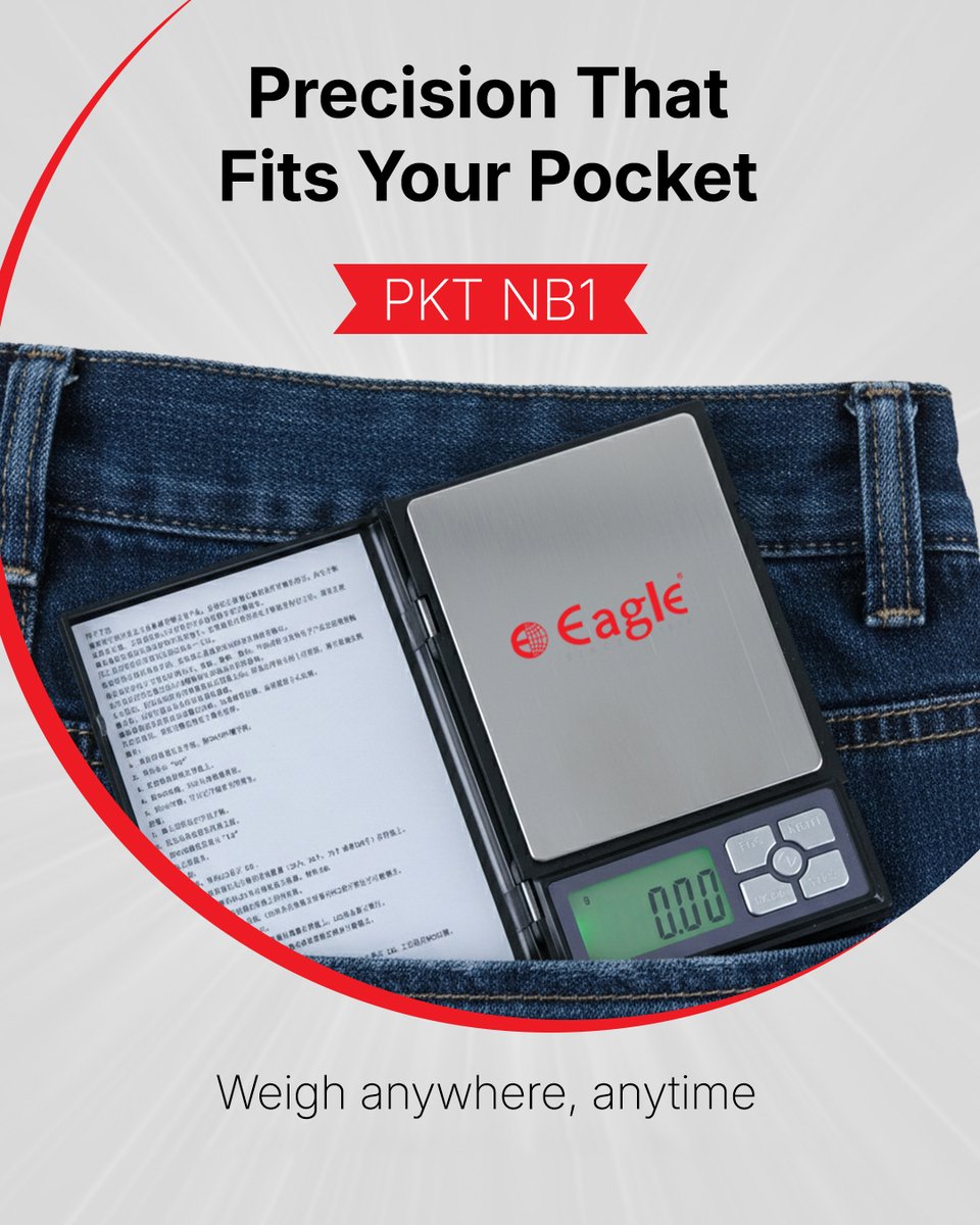 eagle_scales's tweet image. Wherever life takes you, the PKT NB1 Pocket Scale ensures precise weighing on the move, combining portability with reliable performance.
Shop now from our website!

#EagleScales #PocketScale #WeighingSolutions #Precision #PortableScale #AccuracyMatters #SmartWeighing