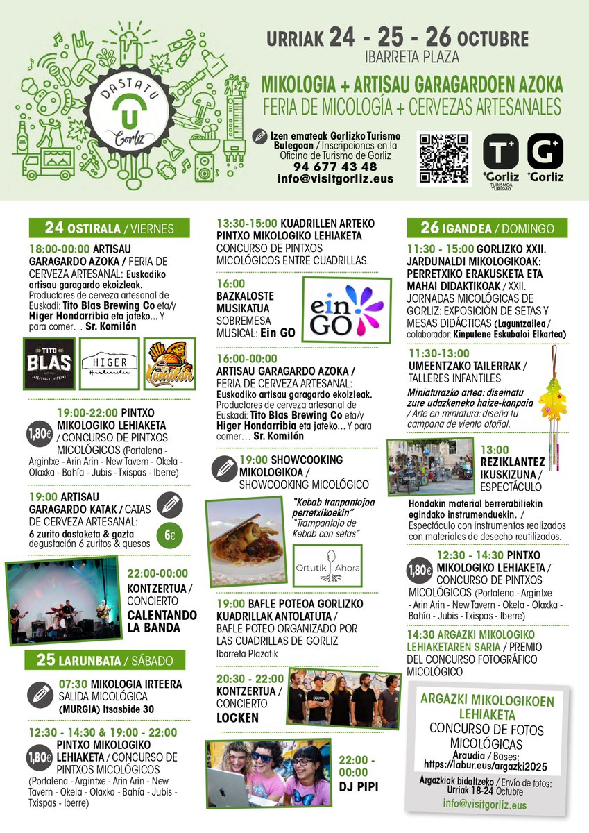 Prepárate para una experiencia gastronómica que despertará todos tus sentidos… ¡Dastatu Urria vuelve y lo hace con un programa de lo más completo!

Descubre horarios, actividades y todo lo que podrás disfrutar del 24 al 26 de octubre: visitgorliz.eus/dastatu-urria-…

¡No te lo pierdas!