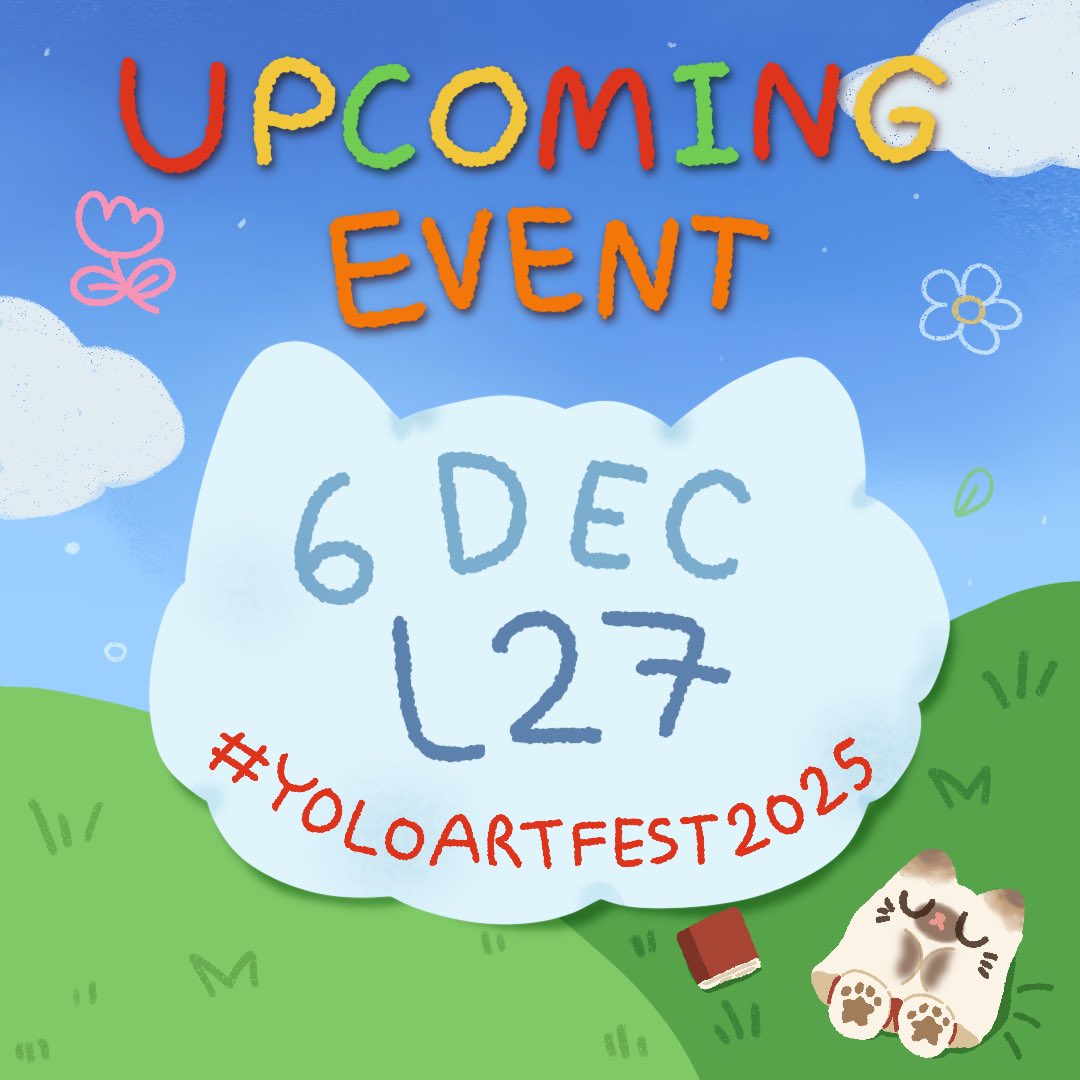 Pluffy_pf's tweet image. ⭐️ Upcoming Events ⭐️

06 dec - L27 #YOLOARTFEST2025
📍Samyan Mitrtown Hall fl.5

น่าจะ(?)งานสุดท้ายของปีนี้แล้วค่ะ ฝากติดตามกันด้วยน้า🥺