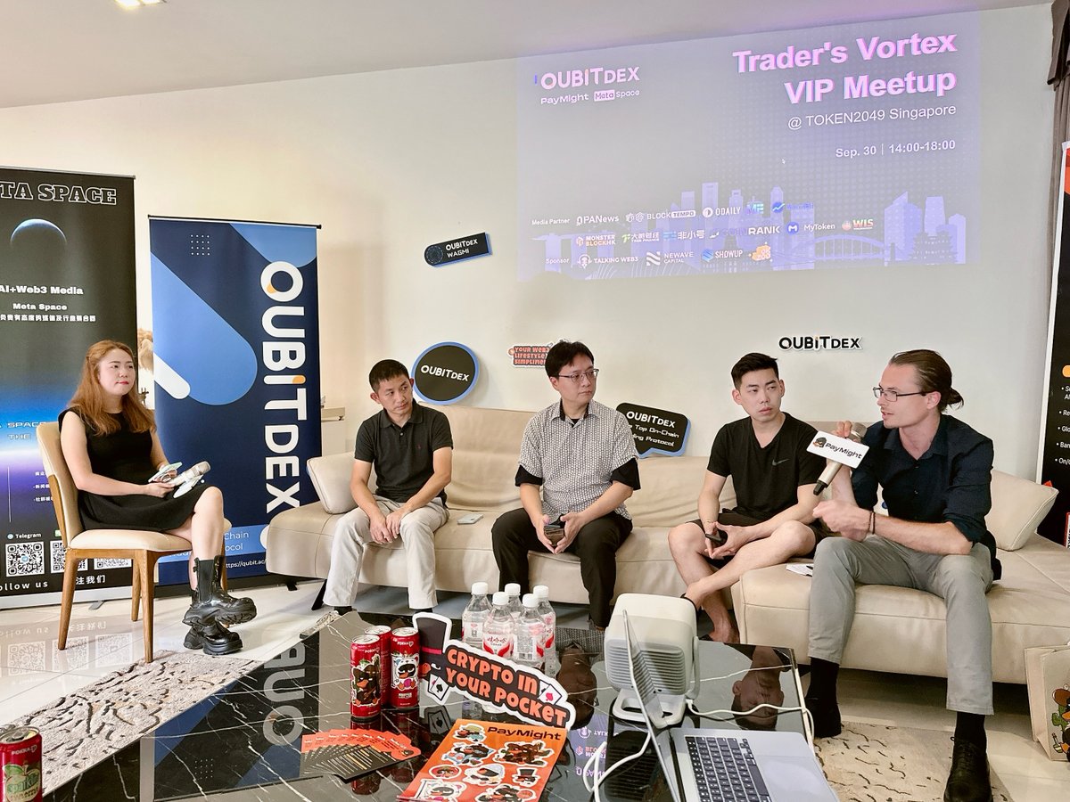 QuBitDEX's tweet image. 📢Trader’s Vortex VIP Meetup Recap

Our Trader’s Vortex VIP Meetup is buzzing with energy! The room is packed, connections are sparking, and DEX builders(eg.Aster, Lighter, Hyperliquld),  founders, KOLs, media, market maker and traders are diving deep into #Web3 trading and alpha…