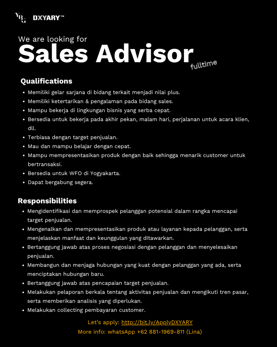 myowlln's tweet photo. Haloo, aku ada info loker di bidang sales untuk on site area Jogja, yaa.
Kalau ada yang berminat bisa langsung hubungi WhatsApp: 62 881-1969-811

Tencuuu https://t.co/S2d0Xjumca
