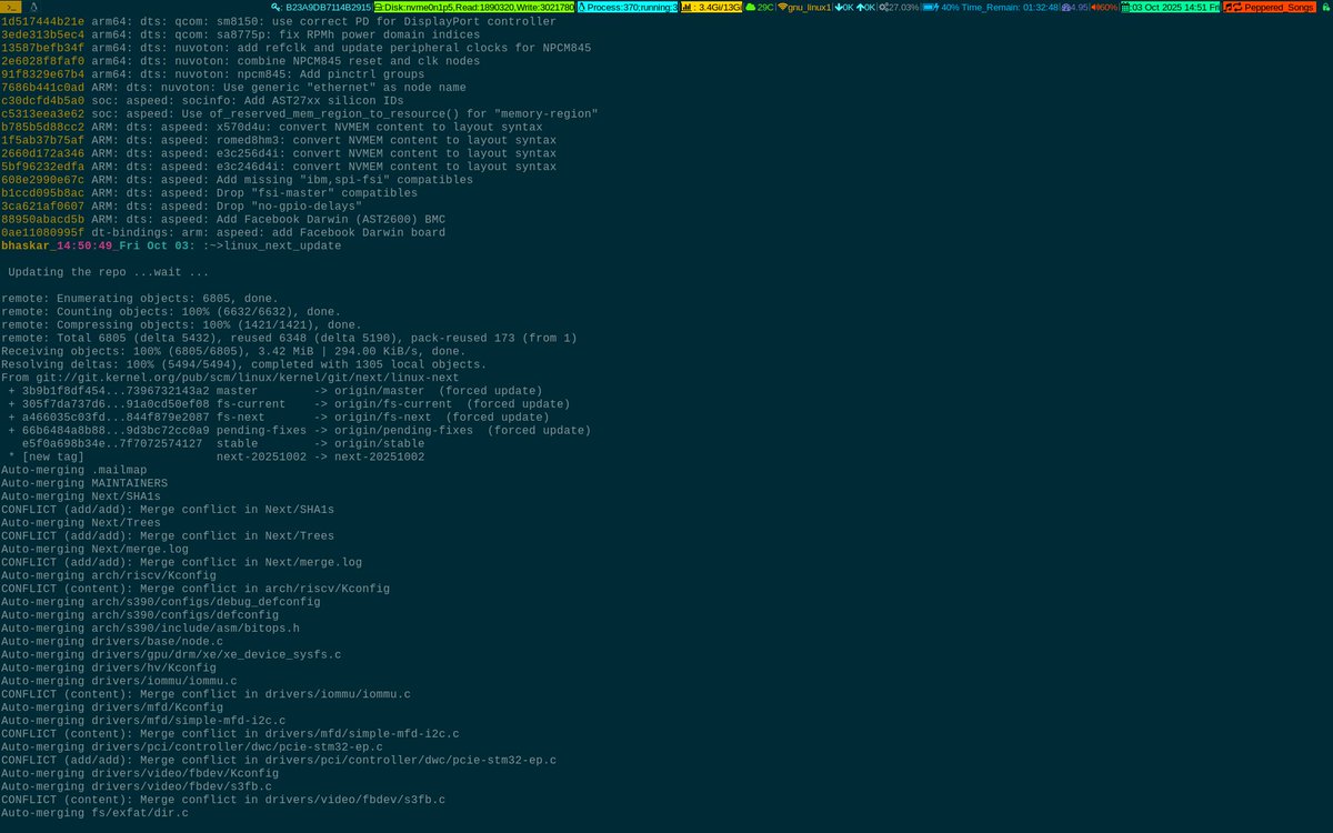 unixbhaskar's tweet image. Oops!

#linuxkernel #next #opensourcedevelopment #operatingsystem #git #tool