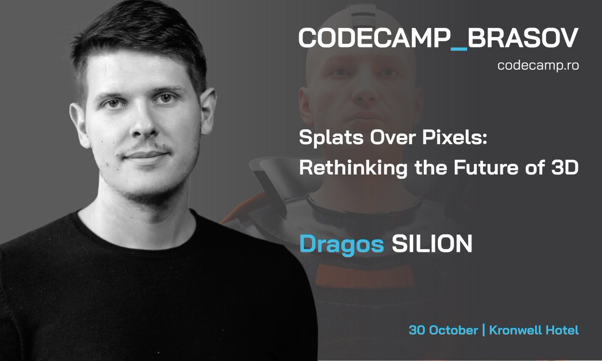 Codecampro's tweet image. Is your 3D workflow stuck in 2022? Dragoș Silion explores the technology that might make meshes obsolete. Don't miss this deep dive into Splats Over Pixels at Codecamp_Brasov, where you'll learn the practical future of hyper-realistic rendering: codecamp.ro/conferences/co….