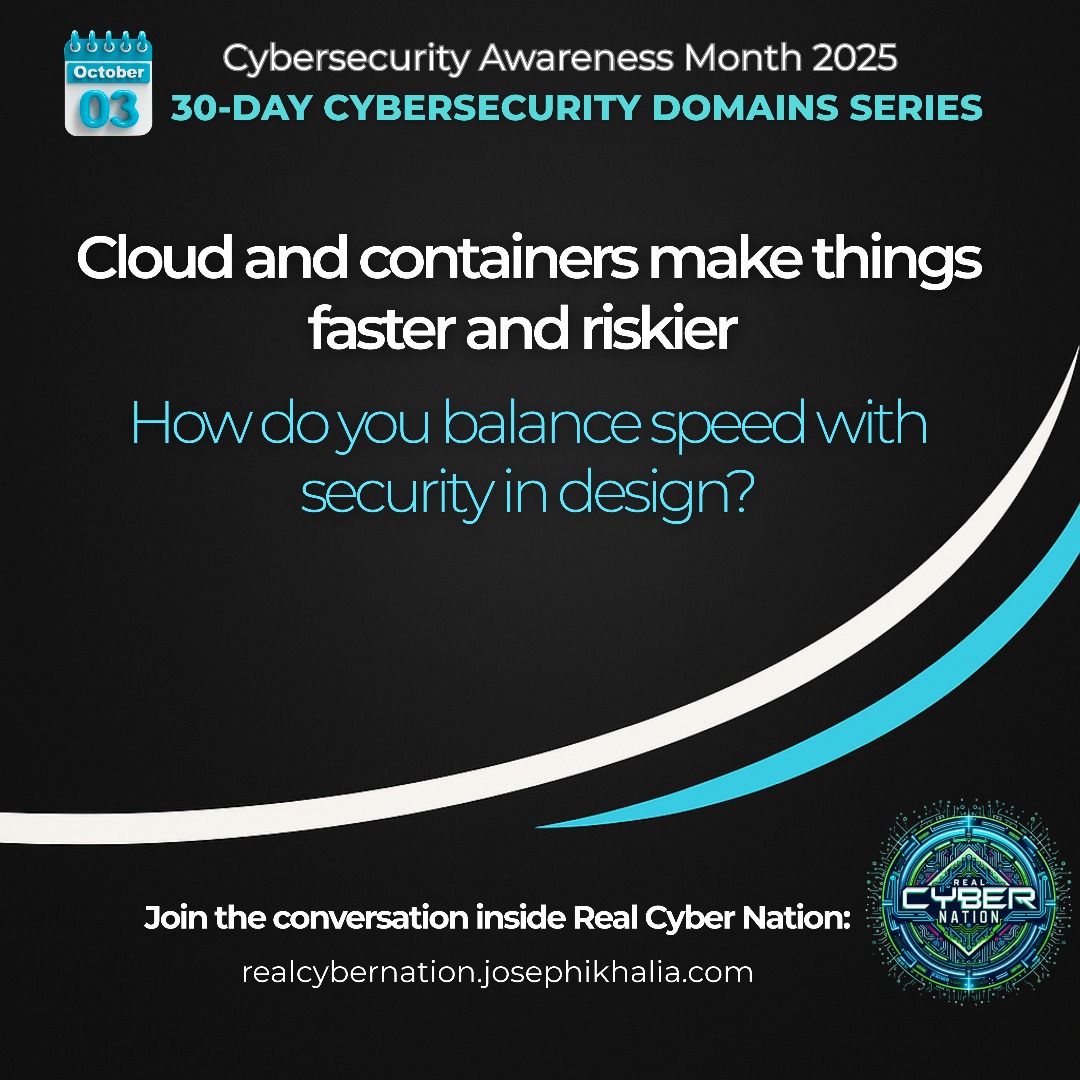 IkhaliaBootcamp's tweet image. Cloud &amp;amp; containers = speed.
But speed expands the attack surface.

How do you design for both speed + security without breaking one for the other?

#CyberSecurity #CloudSecurity #DevSecOps #CyberAwarenessMonth
