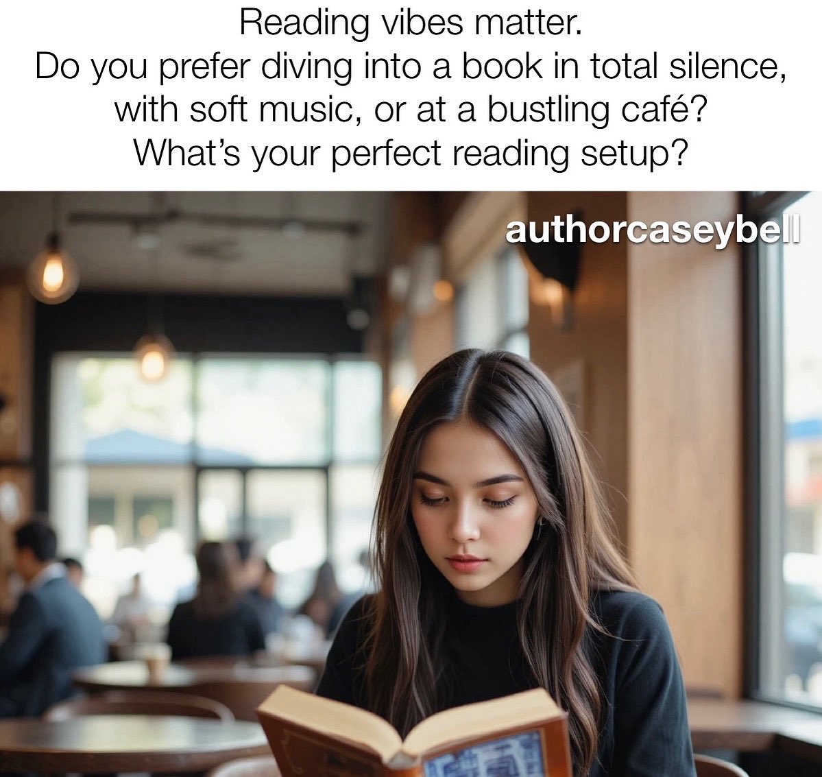 authorcaseybell's tweet image. ☕📚 Reading vibes matter.

👉 Do you prefer diving into a book in total silence, with soft music, or at a bustling café?
👉 What’s your perfect reading setup?

#Bookworms #ReadersLife #ReadingVibes