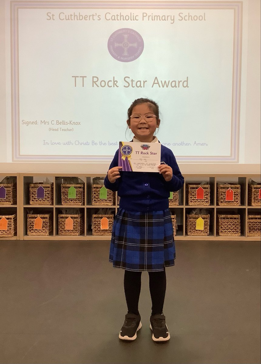 StCuthbertsPri's tweet image. Ally’s dedication to perfecting her 2, 5 and 10 times tables has certainly paid off this week! Congratulations and well done for such hard work! #StCuthbertsMaths