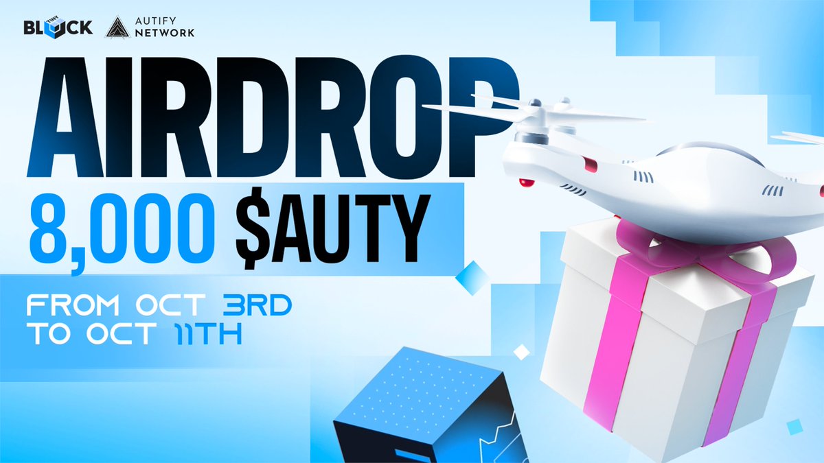 TinyBlock_io's tweet image. 💸TinyBlock x Autify Network Airdrop is LIVE

You don’t need luck - just join &amp;amp; claim your share!

⏰ Oct 3 (10:30AM) – Oct 11 (10:30AM) UTC

8,000 AUTY Reward Pool

- Prize Breakdown
🥇 Top 1: 666 tokens
🥈 Top 2–3: 444 tokens each
🥉 Top 4–5: 333 tokens each
🎁 50 Random…