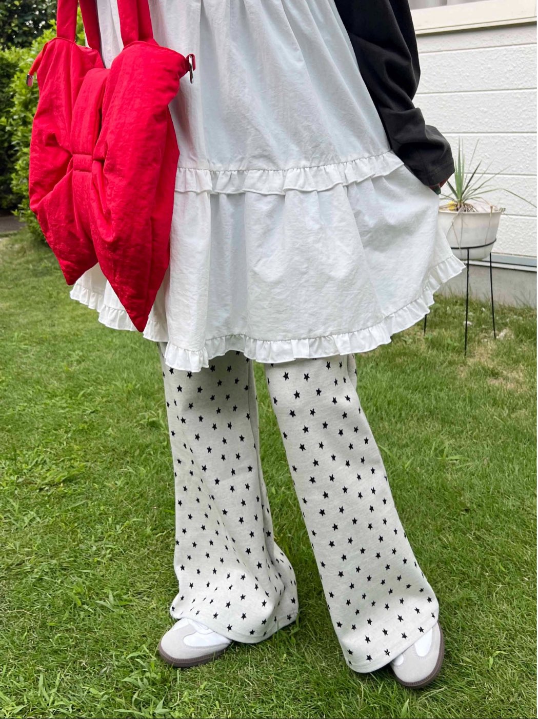 ま*も様 MASU STAR JACQUARD FLARE PANTS(BLAC ま*も様 MASU STAR JACQUARD FLARE PANTS(BLAC