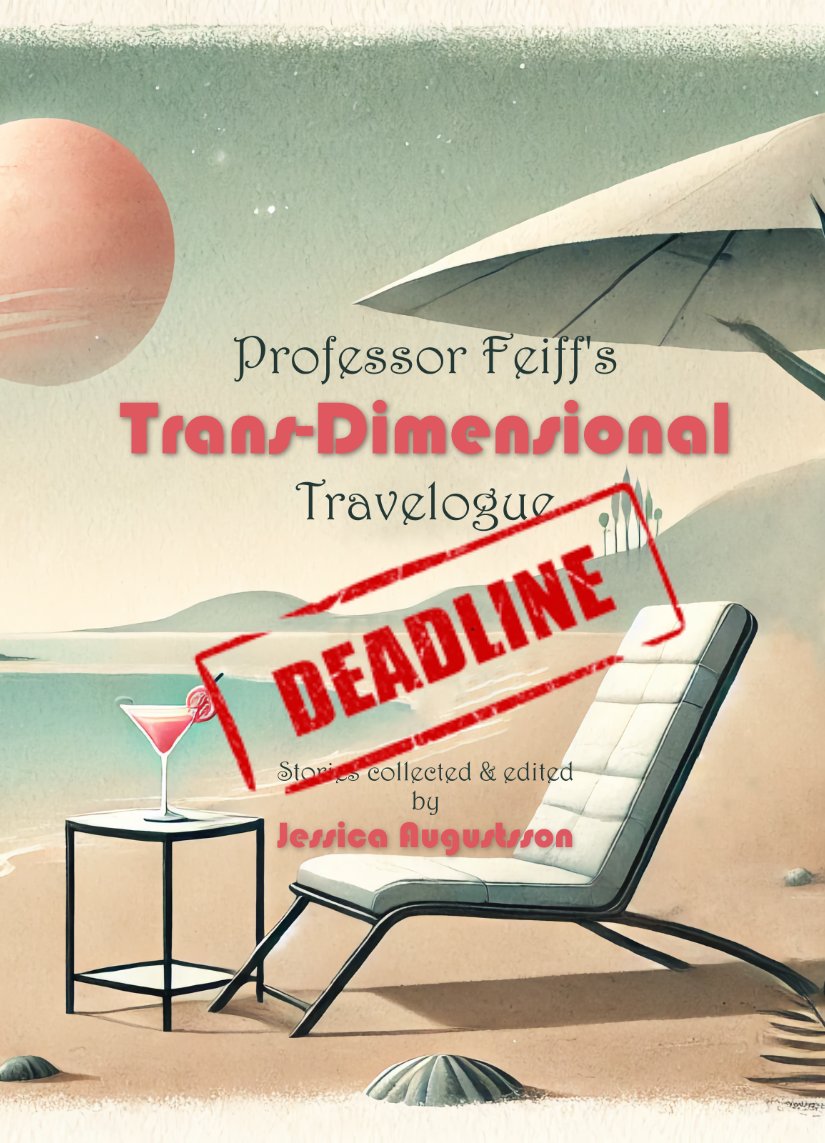Announcing the deadline for Professor Feiff's Trans-Dimensional Travelogue. Get your stories in by All Hallow's Eve! October 31st, AOE*

*zurl.co/22ckZ