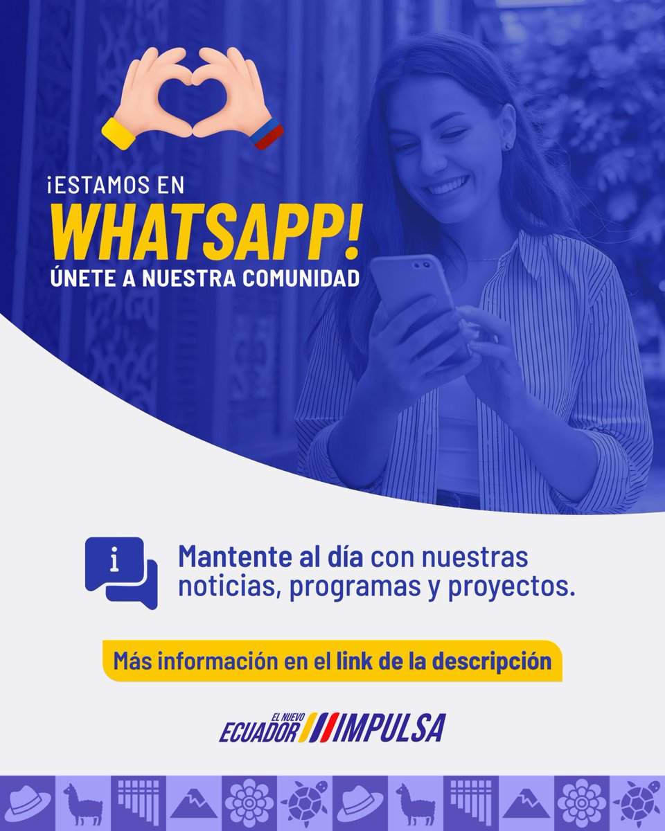 Únete a nuestro grupo de WhatsApp para mantenerte informado!
chat.whatsapp.com/Hu2DEvfa0GWLBQ…

#CercaDeTi, #EcuatorianoEnElExterior, #ElNuevoEcuador