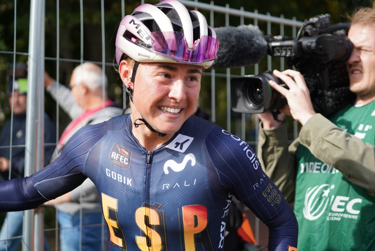RFECiclismo's tweet photo. ¡PAULA BLASI, CAMPEONA DE EUROPA SUB23! 🇪🇺

¡INCREÍBLE ACTUACIÓN DE LA ESPAÑOLA! 🙌

#EuroRoad25 #TeamESPciclismo🇪🇸 https://t.co/YpHZQ8DhXo