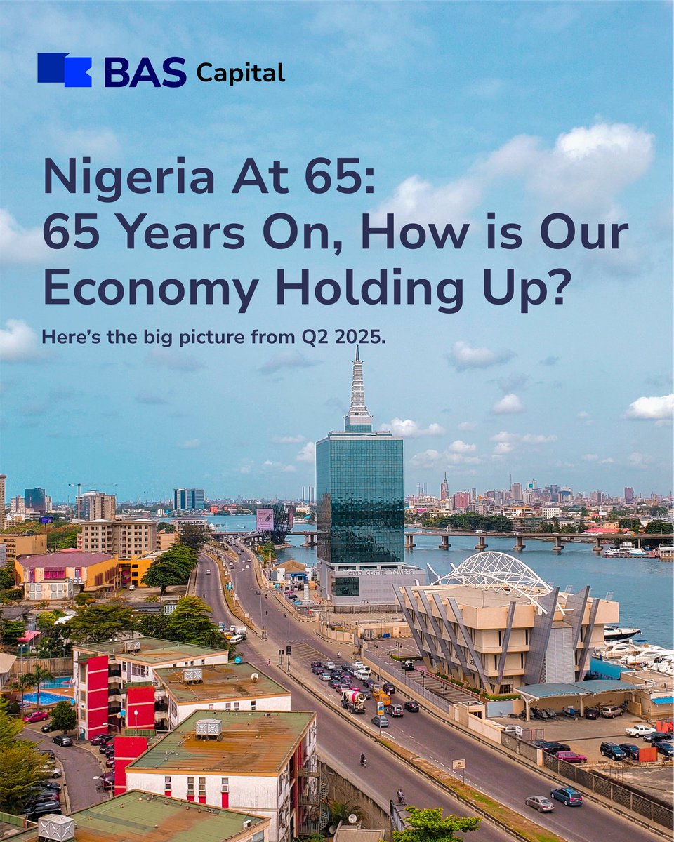 BASgroupNG's tweet photo. 65 years on, oil still fuels us—but the future lies in services, finance, and ICT. The climb is steady, and for Nigerians, it means fresh opportunities if we dare to adapt. Growth isn’t perfect, but it’s ours to shape.

#NigeriaAt65 #NigeriaEconomy #EconomicGrowth #BASGroup https://t.co/29RglkduF6