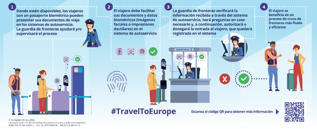 Menos colas, viajes más rápidos y seguros.

El #EES llega el 12 de octubre y será totalmente operativo el 10 de abril de 2026.

Más info 👉 travel-europe.europa.eu 

#TravelToEurope