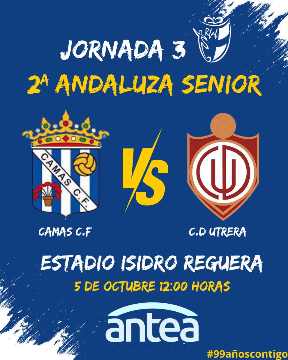 💙 El domingo jugamos en casa y queremos la tercera victoria consecutiva!!! Llenemos nuestra grada con una GRAN MAREA AZUL!!!

🆚 CD Utrera
🗓️ 5 de Octubre
⏰ 12:00 horas
🏟️ Estadio Isidro Reguera

#99añoscontigo