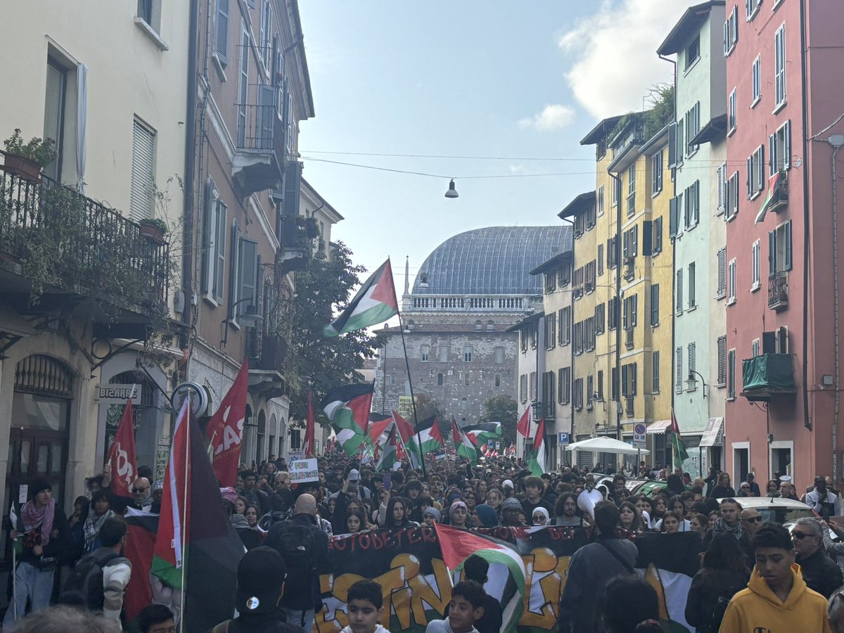 tribunascoperta's tweet photo. Brescia in piazza per Gaza. 

#scioperogenerale https://t.co/U0dzrokz3h