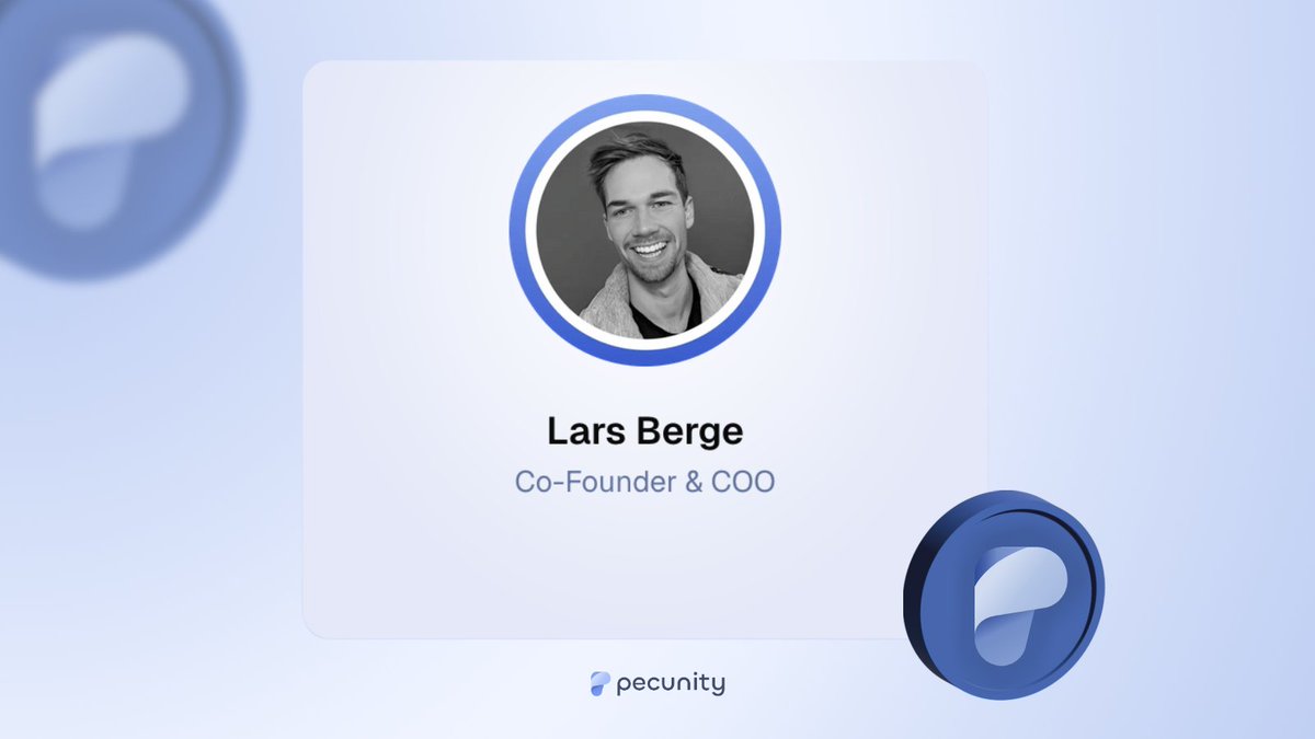 Meet the founders behind Pecunity – @LarsBerge6 (COO &amp; Co-Founder): 

🔘 8 years cybersecurity &amp; blockchain experience
🔘 Strong network in the crypto community

"He makes sure security &amp; strategy are at the heart of every move we make."

💙 Please make sure to follow and don't