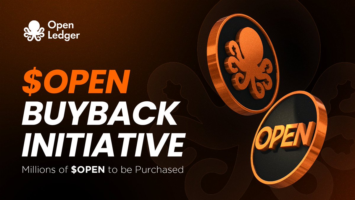 OpenledgerFdn's tweet image. OpenLedger will be initiating a $OPEN buyback program.

This buyback initiative will be powered by Enterprise Revenue. $OPEN will be repurchased from the market to reinforce liquidity, enhance confidence, and support sustainable growth across the ecosystem.

It’s a step toward…