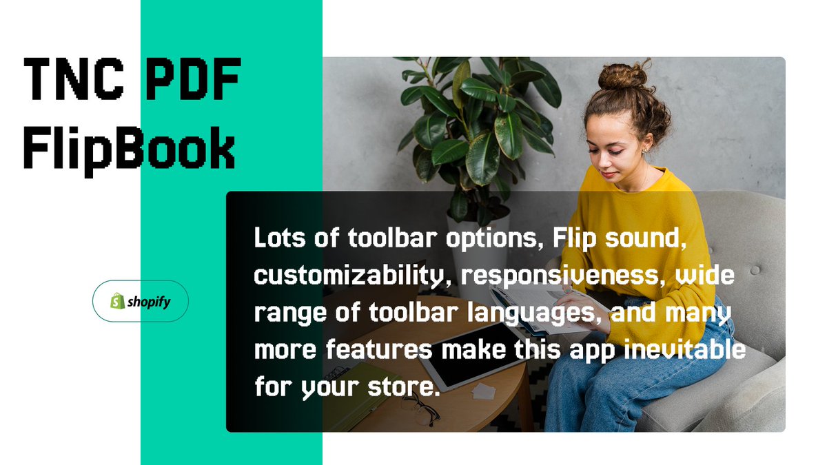 tncpdfflipbook's tweet image. Bring your PDFs and images to life with TNC PDF FlipBook on Shopify. Create interactive, customizable, and responsive flipbooks that captivate your audience and keep them engaged. Upgrade your store experience today!

#ShopifyApps #FlipBook #DigitalCatalog #EcommerceTools