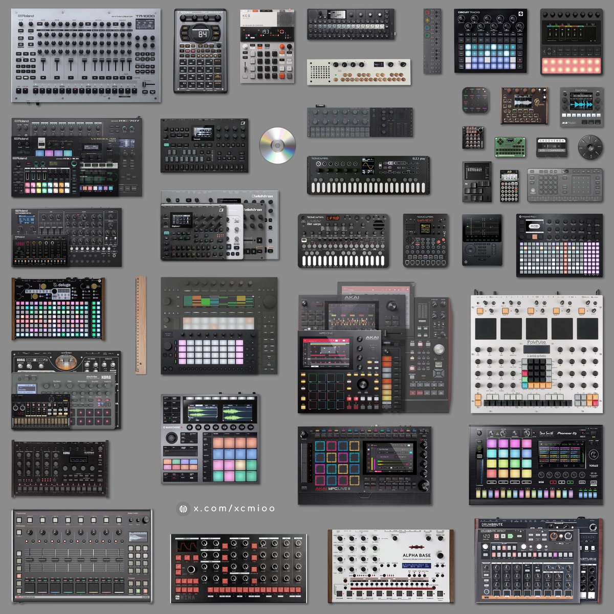 xcmioo's tweet photo. #GROOVEBOX size ‹ › comparison
UPDATE : CUMULUS LOOPSCAPER
For higher resolution: Click on the image, then right-click to open it in a new tab or window & zoom in
#akai #arturia #dirtywave #elektron #korg #novation #polyend #roland #sonicware #yamaha a.o. https://t.co/zIfttHHLR9