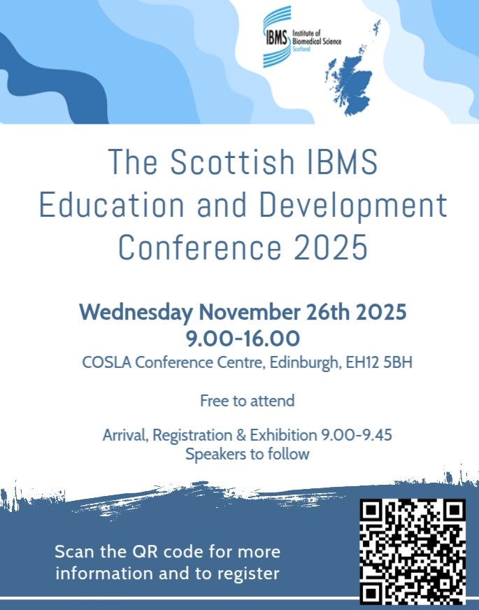 If you are an <a href="/IBMScience/">IBMS #AtTheHeartOfHealthcare</a>  member from Scotland, you will see an exciting email in your inbox! The <a href="/IBMS_Scotland/">IBMS in Scotland</a>  committee and <a href="/IBMS_STF/">IBMS Scottish Training Forum</a> have teamed up for the 2nd annual IBMS Scotland #Education and #Development #Conference on the 26th of November at COSLA Edinburgh