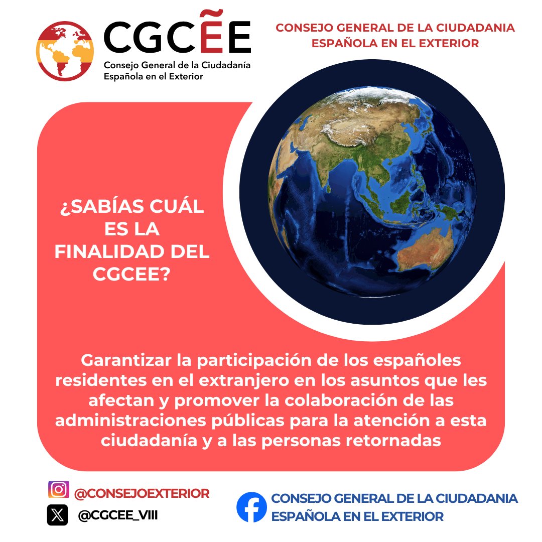 Órgano consultivo-asesor del Gobierno español, adscrito a la Secretaría de Estado de Migraciones.  MISIÓN: asegurar el derecho de los españoles en el extranjero, su participación en la toma de decisiones y fomentar la colaboración entre Administraciones.