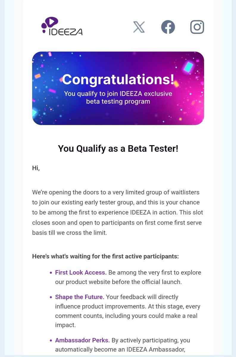 talisman67758's tweet photo. Excited to join the IDEEZA Beta Test Program ๐
Ready to learn, explore, share feedback, and be part of building innovative solutions. Canโt wait to see what we achieve together!
#IDEEZABetaTestProgram #IDEEZABuild https://t.co/ct6IuPYP5S